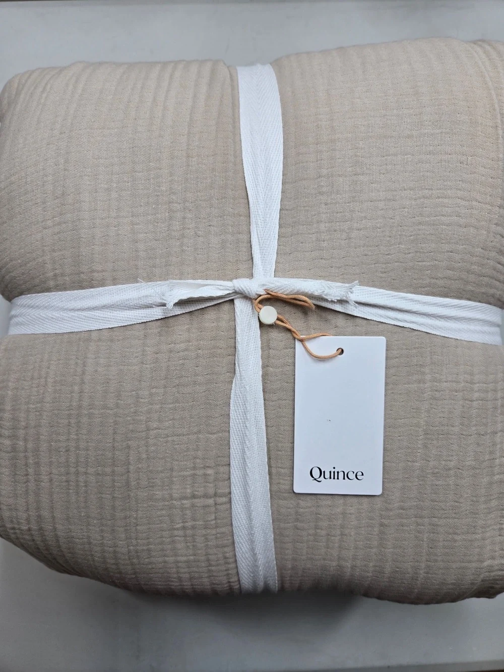 NWT QUINCE Organic Cotton Gauze Duvet Cover Set King/Cal King Dune 9285